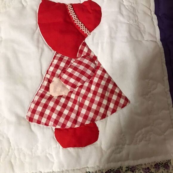 Vtg Sunbonnet Handmade Small Quilt - Picture 5 of 6